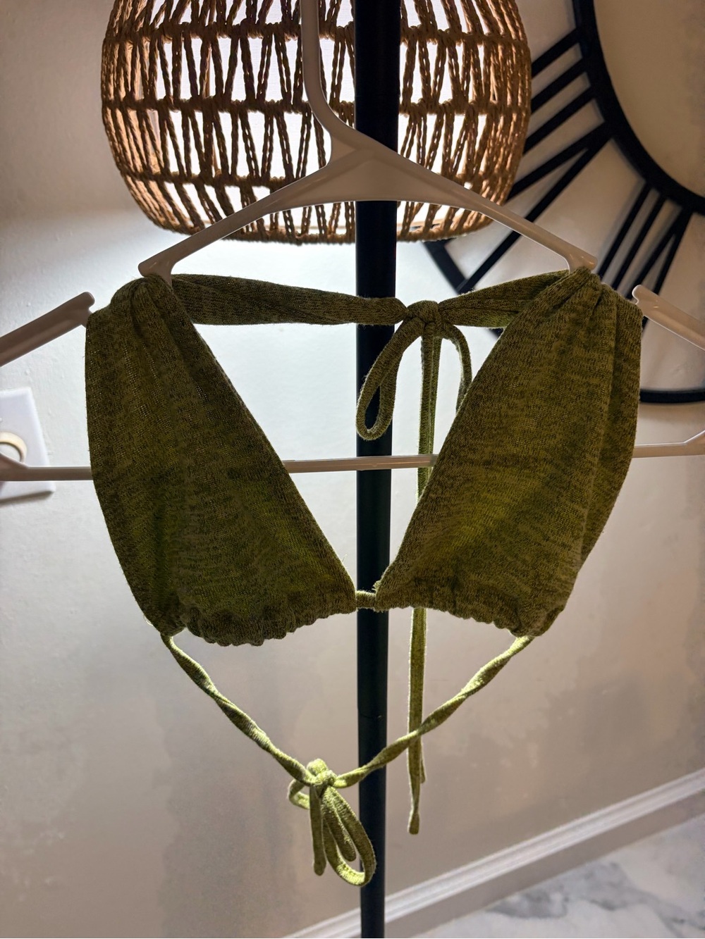 SHEIN Olive Green Triangle Bandeau Top